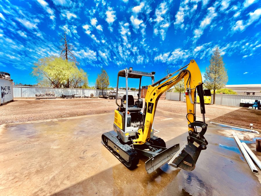 The Riverina Diggers 1.7t Wacker Neuson EZ17 excavator in the yard at Griffith NSW